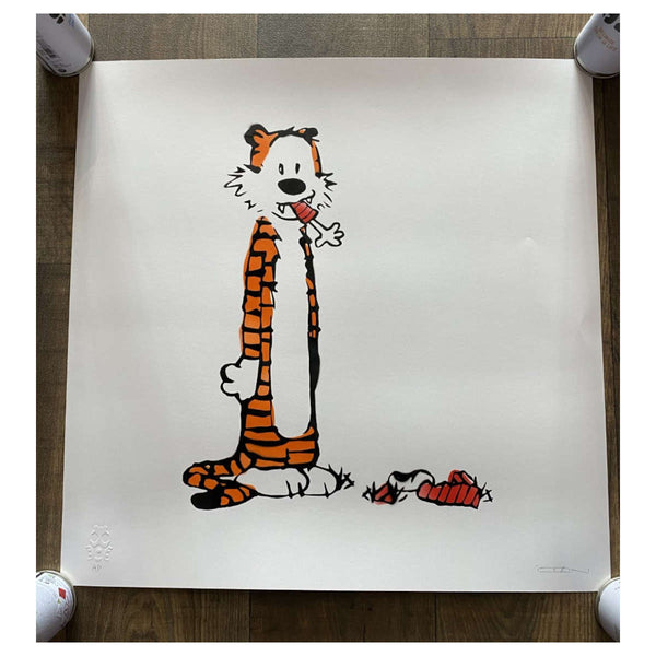 Trust. iCON-Hobbes-Spray Paint on Cartridge Paper-Artist Proof